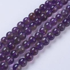 Natural Amethyst Round Beads Strands&nbsp;G-N0120-11A-6mm