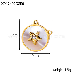 304 Stainless Steel & Shell Pendants&nbsp;STAS-OY013-51G