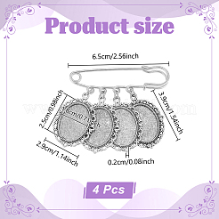 4Pcs Iron Brooches&nbsp;JEWB-UN00010