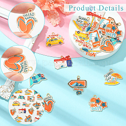 18Pcs 9 Styles Tourism Theme Alloy Enamel Pendants&nbsp;FIND-SC0019-21