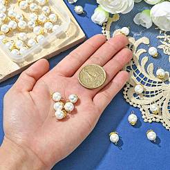 50Pcs 5 Styles Grade A Rainbow Plated Shell Pearl Round Charms&nbsp;FIND-CJ0001-48