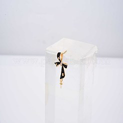 Brass Micro Pave Clear Cubic Zirconia Stud Earring Findings with Enamel&nbsp;KK-S356-617A-NF
