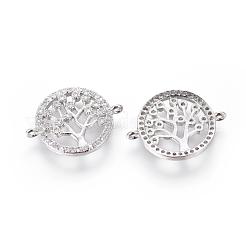Brass Micro Pave Cubic Zirconia Links&nbsp;ZIRC-E113-04P