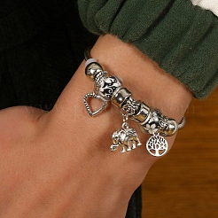 Alloy Beads European Bangles&nbsp;FS-WG24546-01