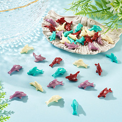 40Pcs 4 Colors Synthetic Coral Carved Beads&nbsp;CORA-TA0001-02