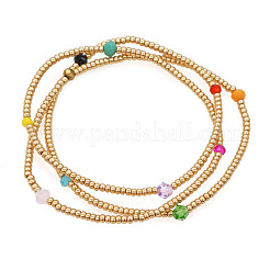 3Pcs 3 Styles Bohemian Glass Seed Beads Stretch Bracelet for Women&nbsp;LN2670-1