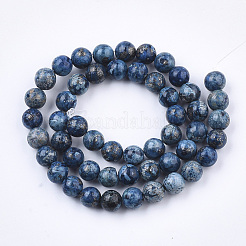 Assembled Natural Bronzite and Synthetic Turquoise Beads Strands&nbsp;G-S329-085A-8mm