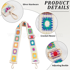 Ethnic Style Cloth Embroidery Colorful Flower Webbing Bag Straps&nbsp;DIY-WH20053-22A