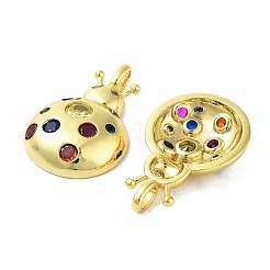 Rack Plating Brass Micro Pave Cubic Zirconia Pendants&nbsp;KK-A205-01G-02