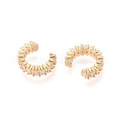 Brass Micro Pave Clear Cubic Zirconia Cuff Earrings&nbsp;EJEW-T047-57G