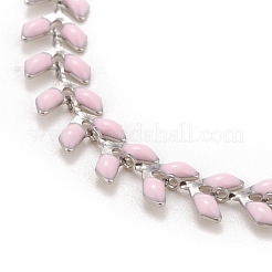 Enamel Wheat Link Chain Necklace&nbsp;NJEW-P220-02P-03