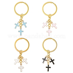Alloy Enamel Cross Keychains&nbsp;KEYC-YW00212-01