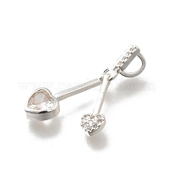 Brass Micro Pave Cubic Zirconia Pendants&nbsp;KK-K378-61S