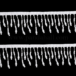2Yards Polyester with Plastic Imitation Pearl Beads Tassel Ribbons&nbsp;OCOR-GF0004-99A