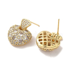 Brass Micro Pave Cubic Zirconia Earrings for Women&nbsp;EJEW-E301-08G