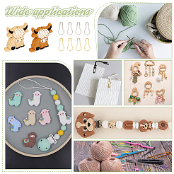 DIY Cattle Silicone Beads Knitting Needle Protectors/Knitting Needle Stoppers with Stitch Markerss&nbsp;IFIN-NB0001-55