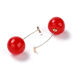 Lifelike Cherry Resin Dangle Stud Earrings&nbsp;EJEW-F274-01D