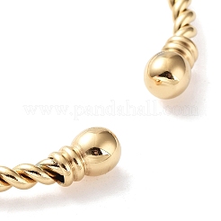 304 Stainless Steel Two Spheres Ends Twisted Cuff Bangles&nbsp;BJEW-P304-01A-G