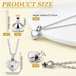 2Pcs 304 Stainless Steel Urn Ashes Pendants&nbsp;STAS-BC0004-38P