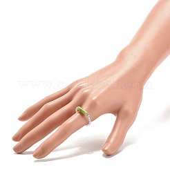Natural Taiwan Jade Column Beaded Finger Ring with Synthetic Hematite&nbsp;RJEW-JR00461-01