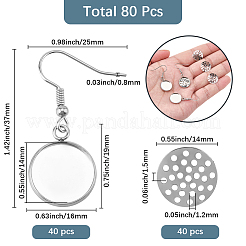 40Pcs 304 Stainless Steel Earring Hooks&nbsp;DIY-SC0033-77B