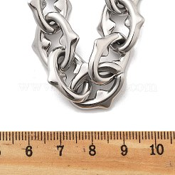304 Stainless Steel Spiked Oval Link Chain Necklaces for Women Men&nbsp;NJEW-A043-01P
