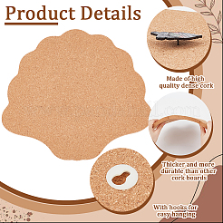 Shell Shape Wall Mounted Brooch Jewelry Display Cork Tray&nbsp;AJEW-WH0433-01B