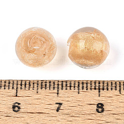 Handmade Gold Foil Glass Beads&nbsp;LAMP-C004-03G