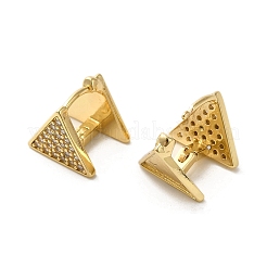 Golden Brass Micro Pave Cubic Zirconia Hoop Earrings&nbsp;EJEW-C073-04B-G