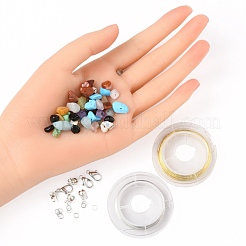 Gemstone Chip Beads Kit for DIY Jewelry Set Making&nbsp;DIY-FS0002-20