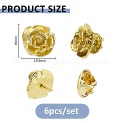 6Pcs Rose Flower Alloy Lapel Pin Backs for Backpack Clothes&nbsp;JEWB-FH0002-97G