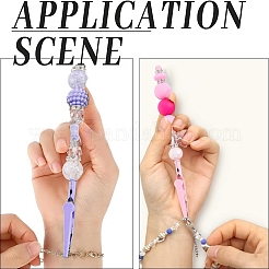 8Pcs 8 Colors Alloy Bracelet Tool Jewelry Helper Beadable Alligator Clip&nbsp;AJEW-YW0002-08