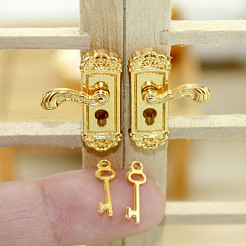 8 Sets 6 Styles Miniature Alloy Door Lock & Key&nbsp;AJEW-GO0001-73