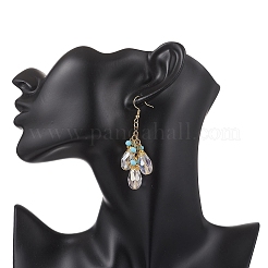 Glass Teardrop Dangle Earrings&nbsp;EJEW-JE06835