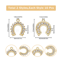 20Pcs 2 Style Rack Plating Alloy Pendants&nbsp;FIND-FH0006-66