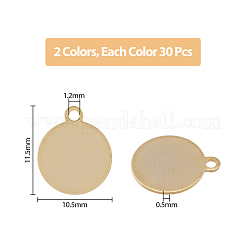 60Pcs 2 Colors Brass Pendants&nbsp;KK-HY0003-39