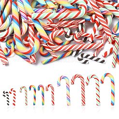 60Pcs 10 Styles Christmas Theme Polymer Clay Artificial Candy Cane&nbsp;FIND-CJ0002-89