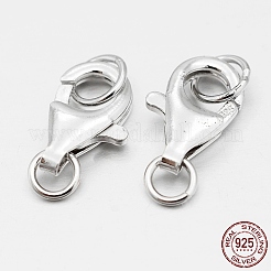 Anti-Tarnish Rhodium Plated 925 Sterling Silver Lobster Claw Clasps&nbsp;STER-O015-E-04