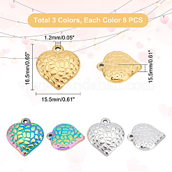 24Pcs 3 Colors 304 Stainless Steel Pendants&nbsp;STAS-DC0010-66