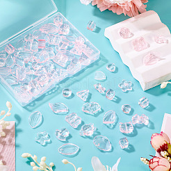 64Pcs Gradient Color Transparent Glass Beads&nbsp;GLAA-TA0003-48C