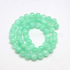 Dyed Natural Green Jade Beads Strands&nbsp;JBS053-6MM-27