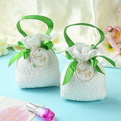 Cloth High Jacquard Flower Sugar Gift Drawstring Bags with Handle&nbsp;ST-CJ0004-01D