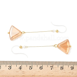 Electroplated 304 Stainless Steel Resin Fan Dangle Earrings&nbsp;EJEW-Z129-11G-01