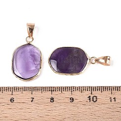 Natural Amethyst Pendants&nbsp;G-N349-04C-G