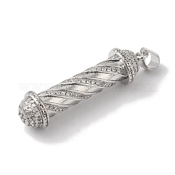 Rack Plating Brass Micro Pave Clear Cubic Zirconia Pendants&nbsp;KK-B092-31P