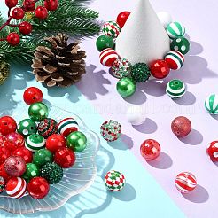 Christmas Theme DIY Round Acrylic Beads Pendant Making Kits&nbsp;DIY-CJC0006-17