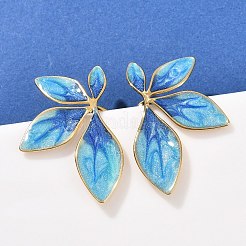 304 Stainless Steel Flower Stud Earrings&nbsp;EJEW-I320-30G