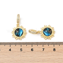 Brass Micro Pave Clear Cubic Zirconia Pendants&nbsp;KK-R213-08G-02