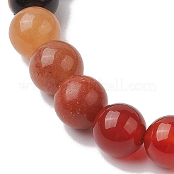 Chakra 8mm Round Natural Golden Sheen Obsidian & Amethyst & Lapis Lazuli & Tiger Eye & Green Aventurine & Carnelian & Red Aventurine&nbsp;BJEW-JB10624-02