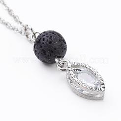 Alloy Charms with Cubic Zirconia Pendant Necklaces&nbsp;NJEW-JN01978